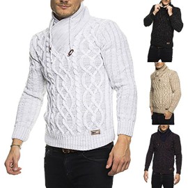 Subliminal Mode Pull Over Col Châle Homme Tricot SB-16082 Petite Maille Montant Subliminal Mode Pull Over Col Châle Homme Tricot SB-16082 Petite Maille Montant