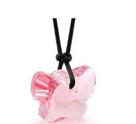 Swarovski-Pendentif-Papillon-Cristal-Rose-sur-Corde-0-0