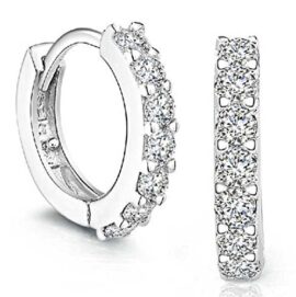 Tonsee® 925 Boucles d’oreilles en argent sterling strass Hoop diamant pour les femmes Tonsee® 925 Boucles d’oreilles en argent sterling strass Hoop diamant pour les femmes 2