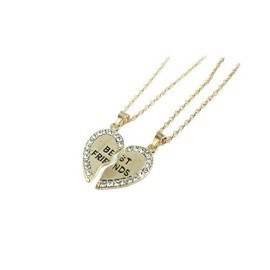 TrendsMe meilleurs Amis Best Friends BFF Coeur strass Golden Charm 2 en 1 collier pendentif TrendsMe meilleurs Amis Best Friends BFF Coeur strass Golden Charm 2 en 1 collier pendentif 2