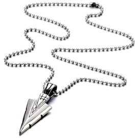 Unisexe-Tte-de-Flche-Pendentif-Collier-Homme-Acier-Bijoux-Motard-Biker-pour-Homme-Femmes-avec-60CM-Chane-0-1