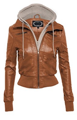 Veste-manteau-Mororrad-Legere-Faux-cuir-avec-capuche-en-laine-zip-zip-0