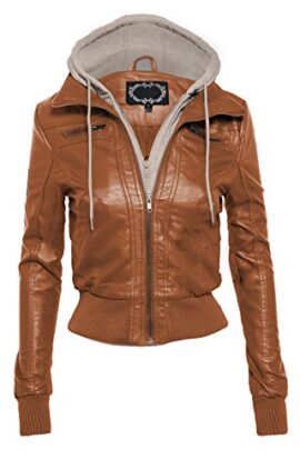 Veste manteau Mororrad Legere Faux cuir avec capuche en laine zip zip Veste manteau Mororrad Legere Faux cuir avec capuche en laine zip zip