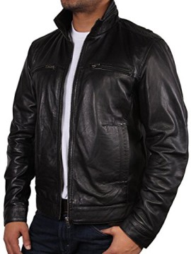 Veste motard en cuir pour homme en cuir véritable NOIR NEUF Coat Étui XS – 5XL Veste motard en cuir pour homme en cuir véritable NOIR NEUF Coat Étui XS – 5XL 2