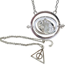 Wizardy Bijoux Double Pack Silver Hourglass Et Collier Trinagle Avec Spinning Centre Symbole Wizardy Bijoux Double Pack Silver Hourglass Et Collier Trinagle Avec Spinning Centre Symbole