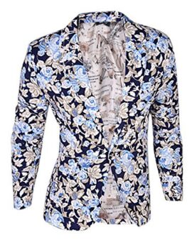 Allegra K Hommes Imprimé Floral Manches Longues un seul bouton Décontracté Veste Blazer Allegra K Hommes Imprimé Floral Manches Longues un seul bouton Décontracté Veste Blazer