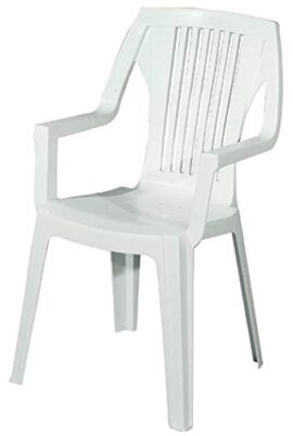 Chaise de jardin en résine monobloc Blanc Chaise de jardin en résine monobloc Blanc