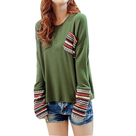 Chemise Femme, Koly Femmes Manches Longues Col Rond VéRifié Vrac Shirt Tops Blouse Chemise Femme, Koly Femmes Manches Longues Col Rond VéRifié Vrac Shirt Tops Blouse