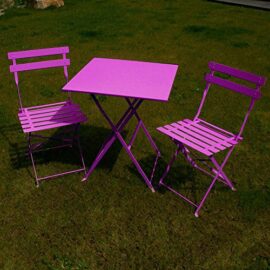 Creative living en métal bistro lot de 2 chaises et 1 table-différentes couleurs Creative living en métal bistro lot de 2 chaises et 1 table-différentes couleurs