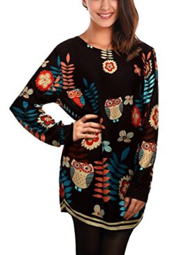 DJT Femme T-shirt Manches Longues Lache occasionnel motifs differents Blouse Pull-over DJT Femme T-shirt Manches Longues Lache occasionnel motifs differents Blouse Pull-over