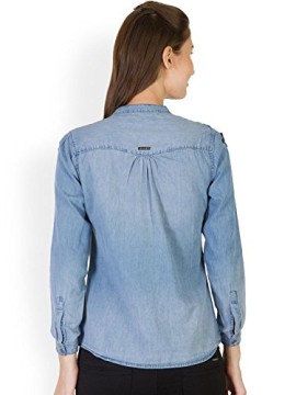 Denim-Blue-de-femmes-lavaient-manches-longues-Casual-Shirt-0-3