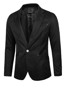 Dentéà manches longues pour homme Revers Veste Blazer cintrée à bouton Dentéà manches longues pour homme Revers Veste Blazer cintrée à bouton