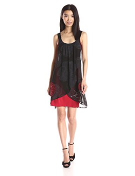 Desigual-Blackville-Robe-Trapze-Imprim-Sans-manche-Femme-0