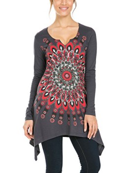 Desigual-Carmen-T-shirt-Imprim-Col-rond-Manches-longues-Femme-0