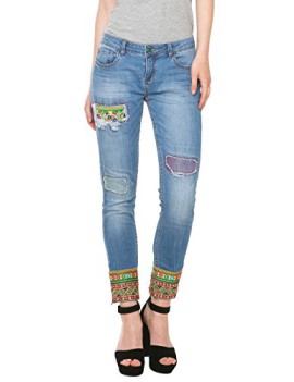 Desigual-ETHNIC-ANKLE-Jeans-Droit-Femme-0