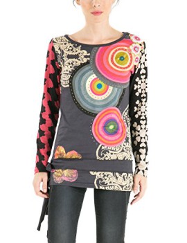 Desigual-Jesi-T-shirt-Imprim-Col-bateau-Manches-longues-Femme-0-2