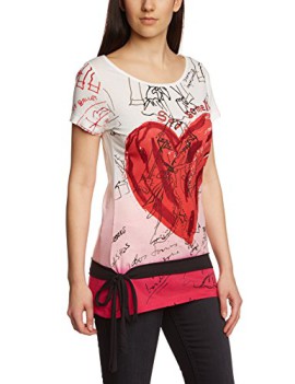 Desigual-Terix-T-shirt-Empire-Imprim-Col-rond-Manches-courtes-Femme-0