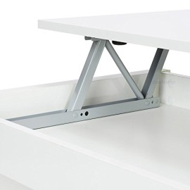 Due-home Table Basse Blanc brillant Avec Plateau Relevable Due-home Table Basse Blanc brillant Avec Plateau Relevable 4