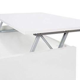 Due-home Table Basse Blanc brillant Avec Plateau Relevable Due-home Table Basse Blanc brillant Avec Plateau Relevable 5