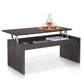 Due-home Table basse grise avec plateau relevable Due-home Table basse grise avec plateau relevable