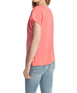 ESPRIT-im-Materialmix-T-shirt-uni-Manches-courtes-Femme-0-1