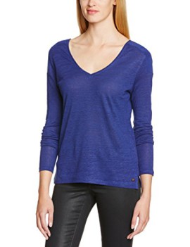 Harris-Wilson-Nico-T-shirt-Uni-Col-V-Manches-longues-Femme-0