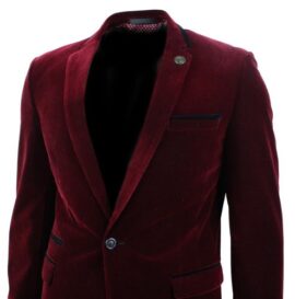 Hommes Noir Velvet Blazer Veste Slim Fit 1 bouton Smart Casual Vin Bordeaux Version Hommes Noir Velvet Blazer Veste Slim Fit 1 bouton Smart Casual Vin Bordeaux Version