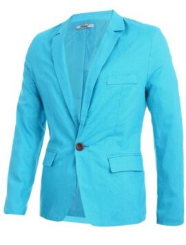 Hommes Slim Fit Entaillé Lapel 1 Bouton Fermeture Décontracté Blazer Hommes Slim Fit Entaillé Lapel 1 Bouton Fermeture Décontracté Blazer