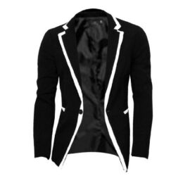 Hommes Vêtements Entaillé Lapel Épaule Rembourré Contraste Couleur Veste Blazer Hommes Vêtements Entaillé Lapel Épaule Rembourré Contraste Couleur Veste Blazer