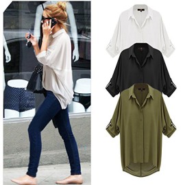 ISASSY-Chemisie-Femme-en-Mousseline-de-Soie-Manches-Longues-Shirt-Blouse-Femme-Chemiser-Top-Col-V-Casual-Solides-Noir-Vert-Blanc-Bleu-0