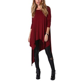 Imixcity-Femmes-manches-longues-asymtrique-Tops-Loose-chemisier-Chemise-Casual-Robe-0