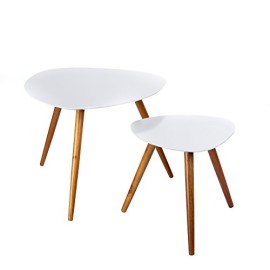 Lot de 2 Tables café Grises Lot de 2 Tables café Grises 2