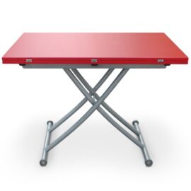 Menzzo B2219S Contemporain Carrera Table Basse Relevable Bois/Inox Rouge Mat 57/100 x 100/114,2 x 39/76,3 cm Menzzo B2219S Contemporain Carrera Table Basse Relevable Bois/Inox Rouge Mat 57/100 x 100/114,2 x 39/76,3 cm 3