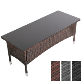 Miadomodo – Table basse en résine tressée avec plateau de verre – DIVERSES COULEURS AU CHOIX Miadomodo – Table basse en résine tressée avec plateau de verre – DIVERSES COULEURS AU CHOIX 2