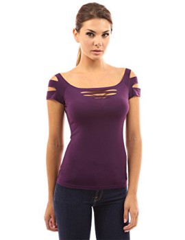 PattyBoutik-femmes-dcouper-top-stretch-chemisier-0-1