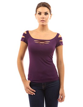 PattyBoutik-femmes-dcouper-top-stretch-chemisier-0-2