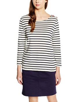 Petit-Bateau-Babacar-T-shirt--rayures-Col-ras-du-cou-Manches-longues-Femme-0