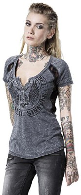 Rock Rebel by EMP Original Sinners Burnout T-shirt Femme gris/noir Rock Rebel by EMP Original Sinners Burnout T-shirt Femme gris/noir 4