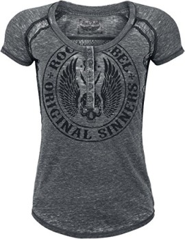 Rock Rebel by EMP Original Sinners Burnout T-shirt Femme gris/noir Rock Rebel by EMP Original Sinners Burnout T-shirt Femme gris/noir