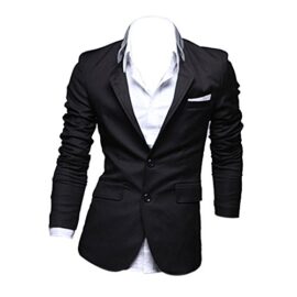 SODIAL(R) Nouveau Elegant Hommes Casual Mince Fit Deux boutons Costume Manteau Blazer Vestes Noir CN XXL=US/UK L SODIAL(R) Nouveau Elegant Hommes Casual Mince Fit Deux boutons Costume Manteau Blazer Vestes Noir CN XXL=US/UK L