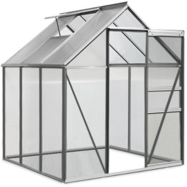 Serre-de-jardin-Polycarbonate-et-Aluminium-Volume-585m-avec-fentre-195x190x180cm-0-4