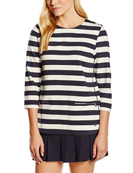 Tommy Hilfiger – Jula Crew – T-shirt à manches longues – À rayures – Manches 3/4 – Femme Tommy Hilfiger – Jula Crew – T-shirt à manches longues – À rayures – Manches 3/4 – Femme