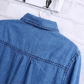 Tonsee® 1pc dessus de nouvelles Femmes Manches Longues Casual Vintage Denim bleu Chemise chemisier Tonsee® 1pc dessus de nouvelles Femmes Manches Longues Casual Vintage Denim bleu Chemise chemisier 5