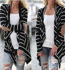 Ularmo® Les femmes casual manches longues rayé Cardigans Patchwork Outwear Ularmo® Les femmes casual manches longues rayé Cardigans Patchwork Outwear 3