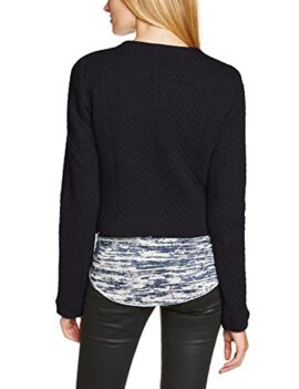 Vero-Moda-Quily-Gilet-Uni-Col-ras-du-cou-Manches-longues-Femme-0-0