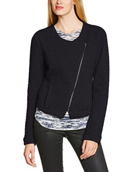 Vero-Moda-Quily-Gilet-Uni-Col-ras-du-cou-Manches-longues-Femme-0-1