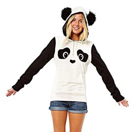 Vovotrade®Mignon Femmes Panda Hoodie Sweatshirt à capuche poche Tops Blouse Vovotrade®Mignon Femmes Panda Hoodie Sweatshirt à capuche poche Tops Blouse 3