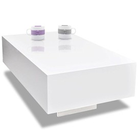 vidaXL Table basse laquée haute brillance Blanc 85 cm vidaXL Table basse laquée haute brillance Blanc 85 cm 4