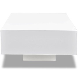 vidaXL Table basse laquée haute brillance Blanc 85 cm vidaXL Table basse laquée haute brillance Blanc 85 cm 5