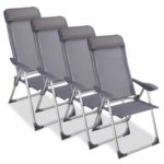 Chaise camping pliante avec coussin Aluminium Meuble Chaises pliantes exterieure jardin (lot de 4) Chaise camping pliante avec coussin Aluminium Meuble Chaises pliantes exterieure jardin (lot de 4)